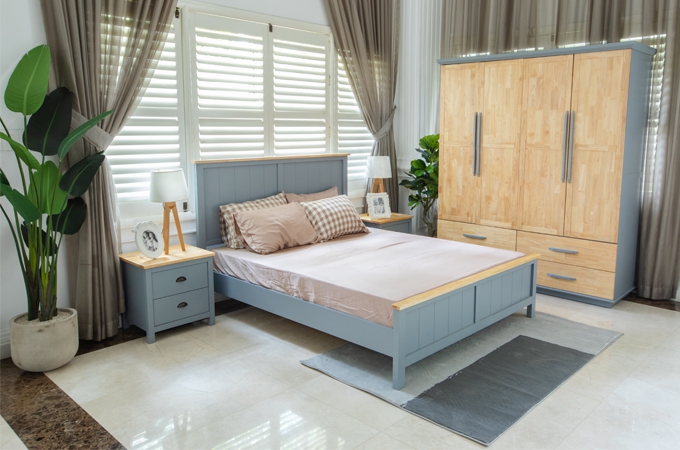 BỘ GIƯỜNG NGỦ HÀN QUỐC XÁM