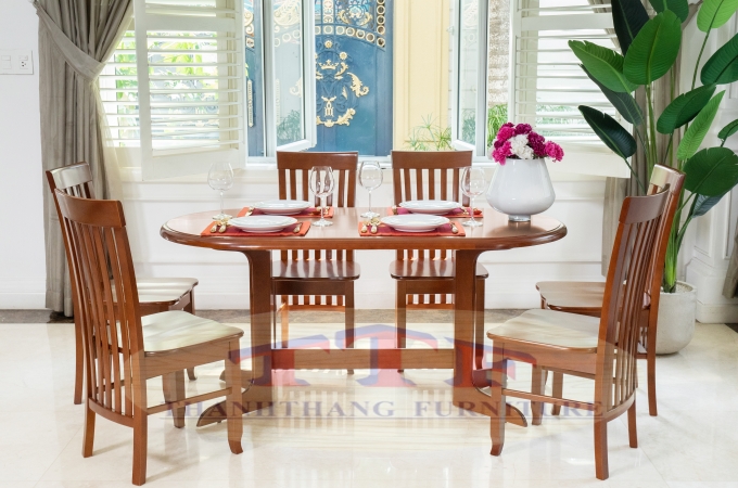 Bộ Bàn Oval 1m6 Ghế TF06