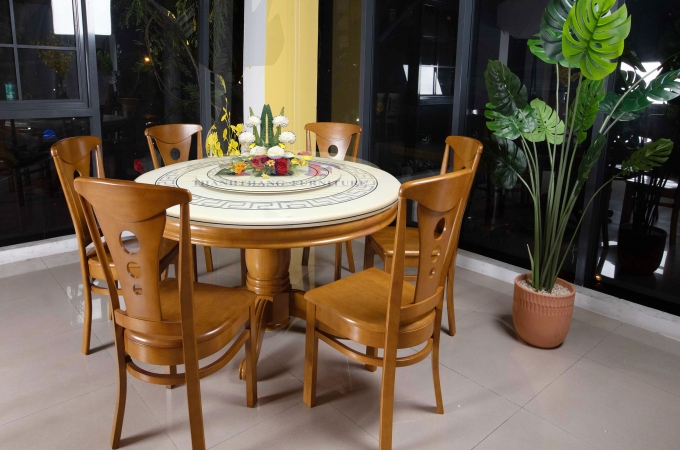 BỘ BÀN TRÒN 6 GHẾ 